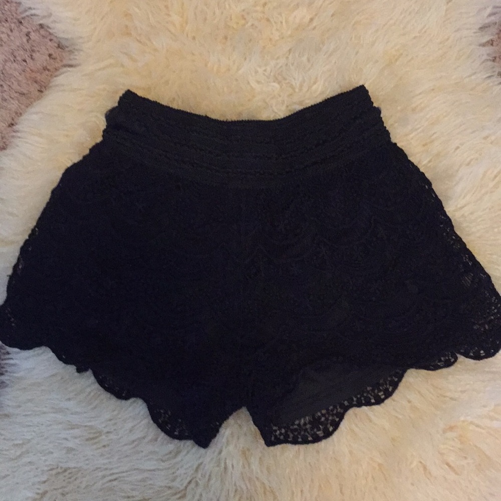 Black crocheted shorts